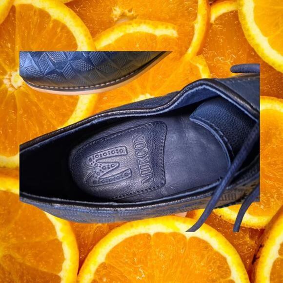 Mikcon Blue Patterned Wingtip Oxford Shoes Size 10‎ - Picture 4 of 8